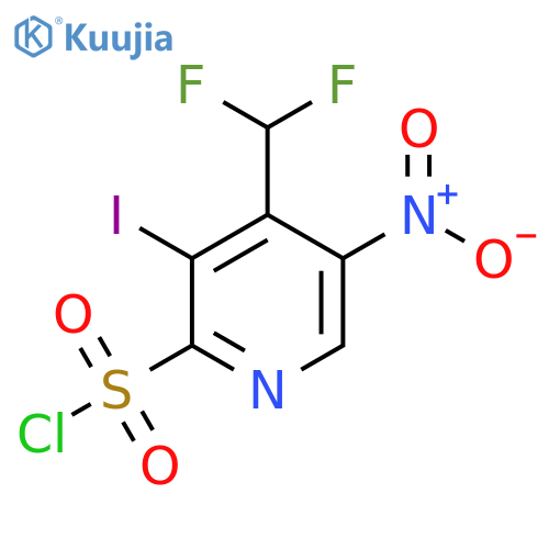 4-(Difluoromethyl)-3-iodo-5-nitropyridine-2-sulfonyl chloride structure