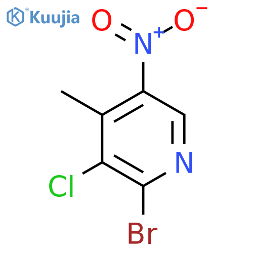 2-Bromo-3-chloro-4-methyl-5-nitropyridine structure