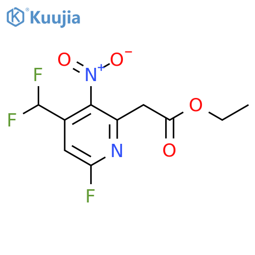 Ethyl 4-(difluoromethyl)-6-fluoro-3-nitropyridine-2-acetate structure