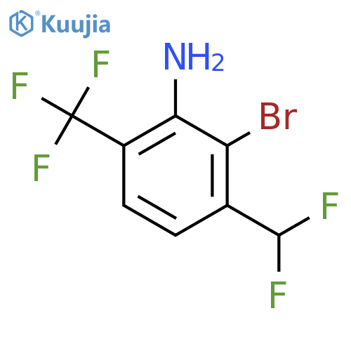 2-Bromo-3-difluoromethyl-6-(trifluoromethyl)aniline structure