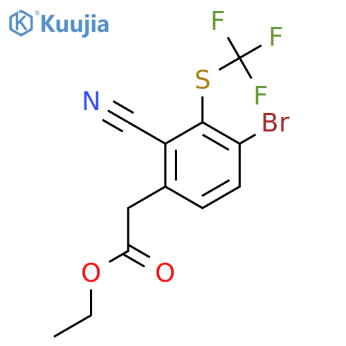Ethyl 4-bromo-2-cyano-3-(trifluoromethylthio)phenylacetate structure