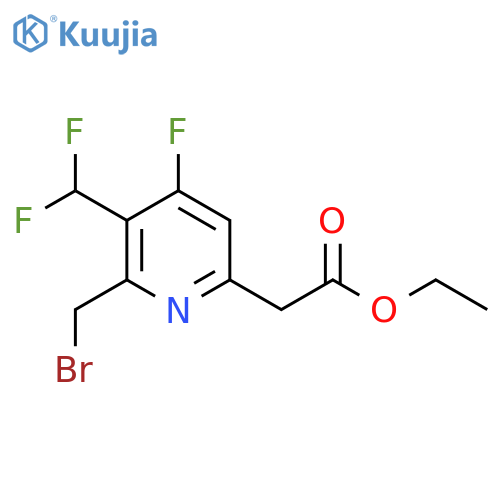 Ethyl 2-(bromomethyl)-3-(difluoromethyl)-4-fluoropyridine-6-acetate structure