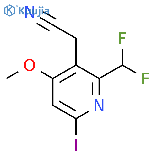 2-(Difluoromethyl)-6-iodo-4-methoxypyridine-3-acetonitrile structure