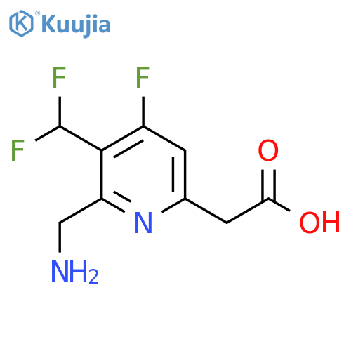 2-(Aminomethyl)-3-(difluoromethyl)-4-fluoropyridine-6-acetic acid structure