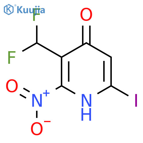 3-(Difluoromethyl)-4-hydroxy-6-iodo-2-nitropyridine structure