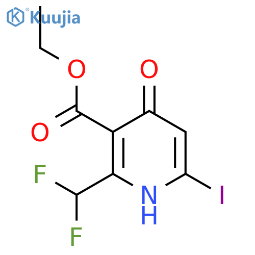 Ethyl 2-(difluoromethyl)-4-hydroxy-6-iodopyridine-3-carboxylate structure