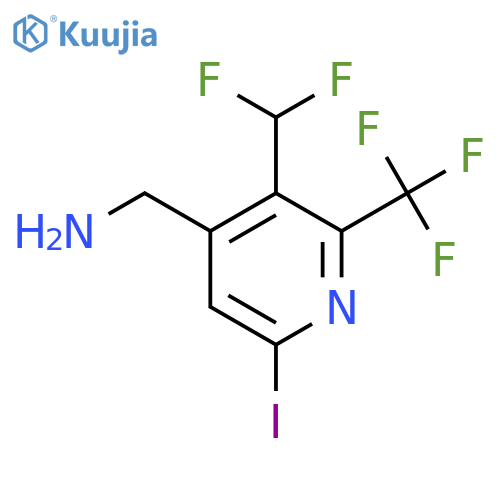 4-(Aminomethyl)-3-(difluoromethyl)-6-iodo-2-(trifluoromethyl)pyridine structure