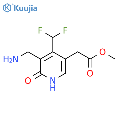 Methyl 3-(aminomethyl)-4-(difluoromethyl)-2-hydroxypyridine-5-acetate structure