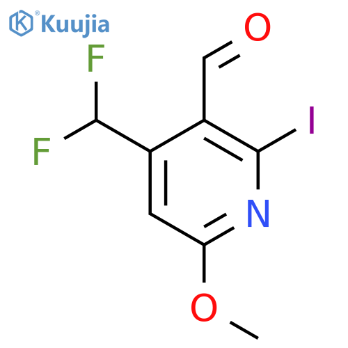 4-(Difluoromethyl)-2-iodo-6-methoxypyridine-3-carboxaldehyde structure