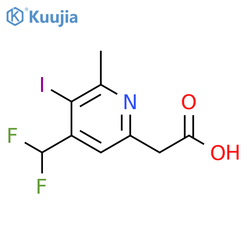 4-(Difluoromethyl)-3-iodo-2-methylpyridine-6-acetic acid structure