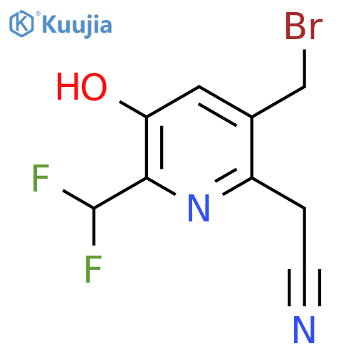 5-(Bromomethyl)-2-(difluoromethyl)-3-hydroxypyridine-6-acetonitrile structure