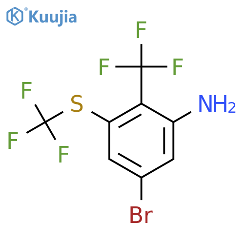 5-Bromo-2-trifluoromethyl-3-(trifluoromethylthio)aniline structure