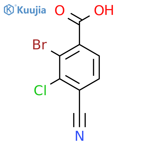 2-Bromo-3-chloro-4-cyanobenzoic acid structure