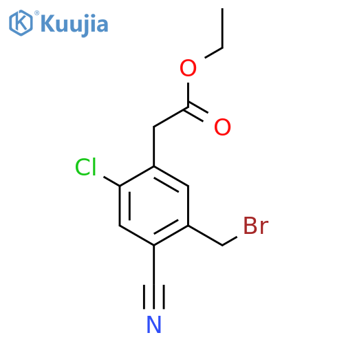 Ethyl 5-bromomethyl-2-chloro-4-cyanophenylacetate structure