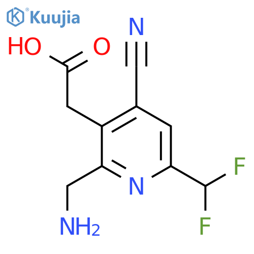 2-(Aminomethyl)-4-cyano-6-(difluoromethyl)pyridine-3-acetic acid structure