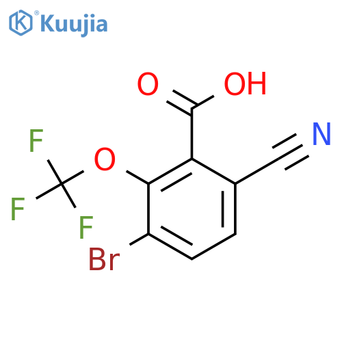 3-Bromo-6-cyano-2-(trifluoromethoxy)benzoic acid structure