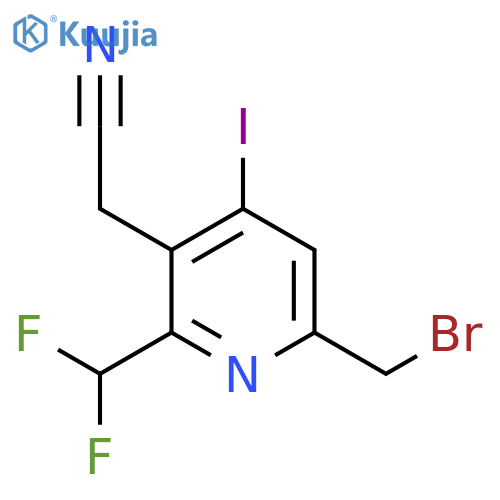 6-(Bromomethyl)-2-(difluoromethyl)-4-iodopyridine-3-acetonitrile structure