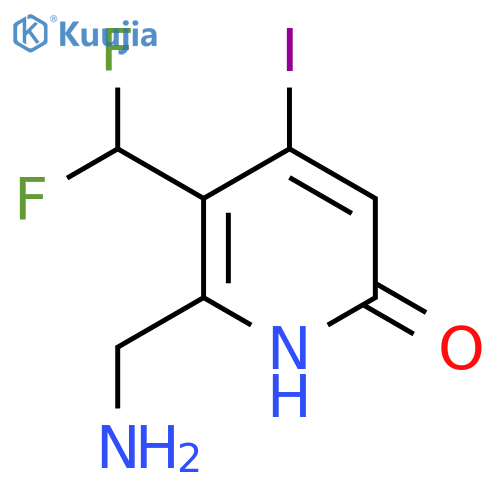 2-(Aminomethyl)-3-(difluoromethyl)-6-hydroxy-4-iodopyridine structure