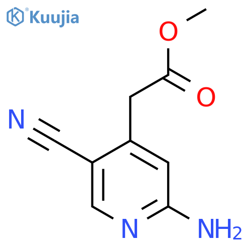 Methyl 2-amino-5-cyanopyridine-4-acetate structure