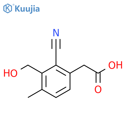 2-Cyano-3-hydroxymethyl-4-methylphenylacetic acid structure
