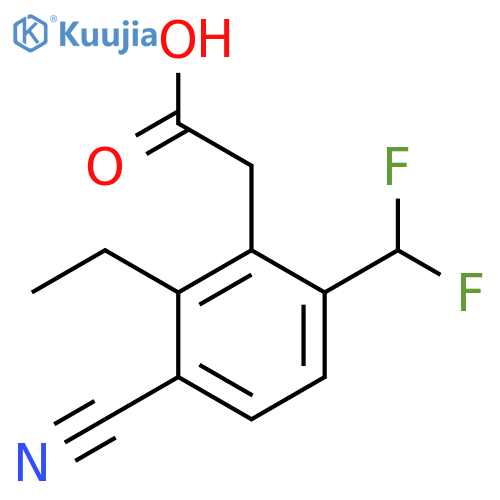 3-Cyano-6-difluoromethyl-2-ethylphenylacetic acid structure