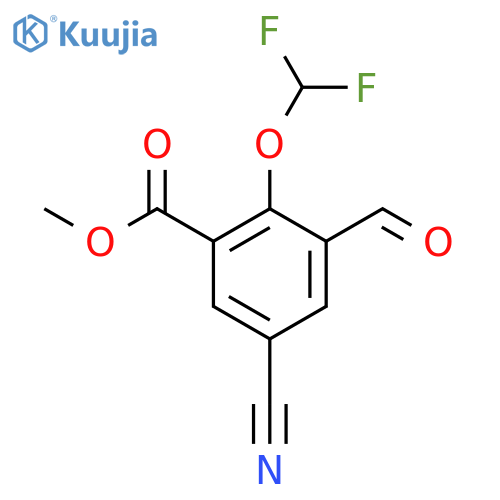 Methyl 5-cyano-2-difluoromethoxy-3-formylbenzoate structure