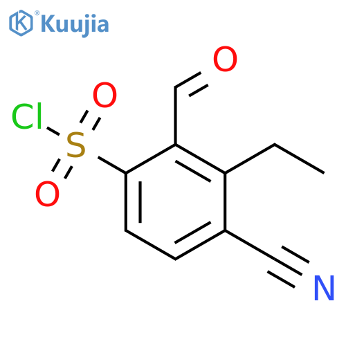 4-Cyano-3-ethyl-2-formylbenzenesulfonyl chloride structure