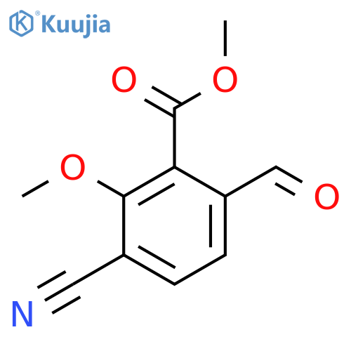 Methyl 3-cyano-6-formyl-2-methoxybenzoate structure