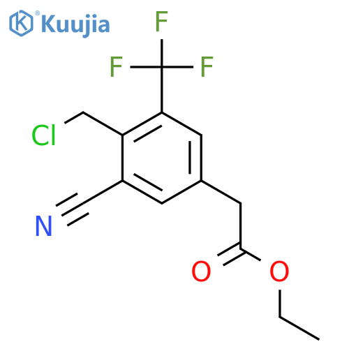 Ethyl 4-chloromethyl-3-cyano-5-(trifluoromethyl)phenylacetate structure