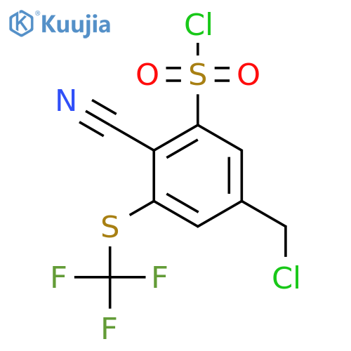 5-Chloromethyl-2-cyano-3-(trifluoromethylthio)benzenesulfonyl chloride structure
