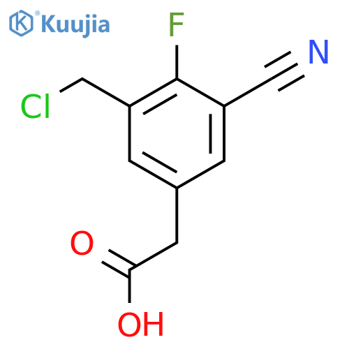 3-Chloromethyl-5-cyano-4-fluorophenylacetic acid structure