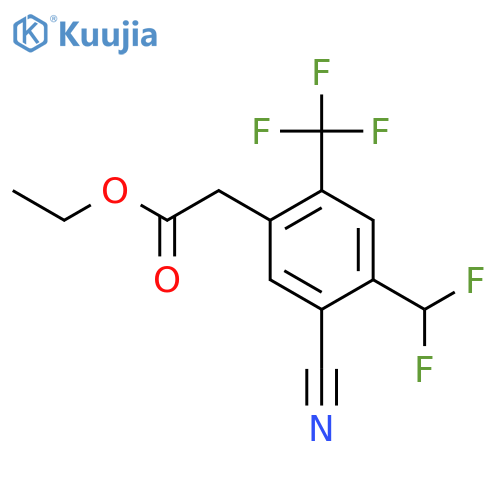Ethyl 5-cyano-4-difluoromethyl-2-(trifluoromethyl)phenylacetate structure