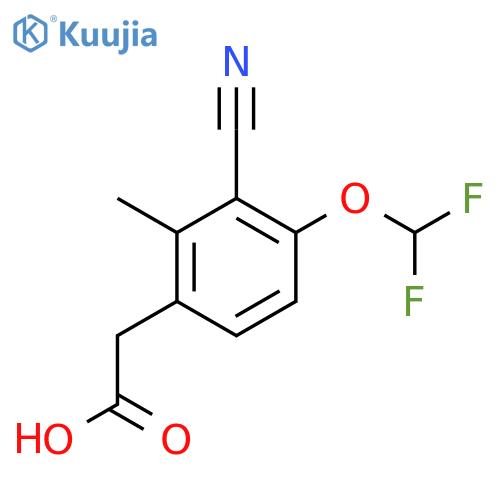 3-Cyano-4-difluoromethoxy-2-methylphenylacetic acid structure