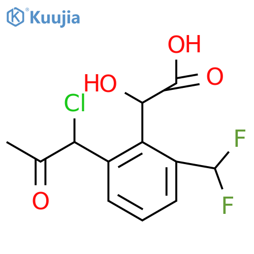 2-(1-Chloro-2-oxopropyl)-6-(difluoromethyl)mandelic acid structure