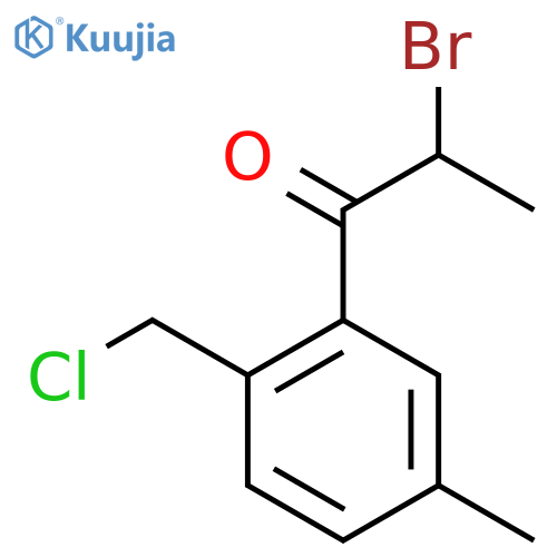 2-Bromo-1-(2-(chloromethyl)-5-methylphenyl)propan-1-one structure