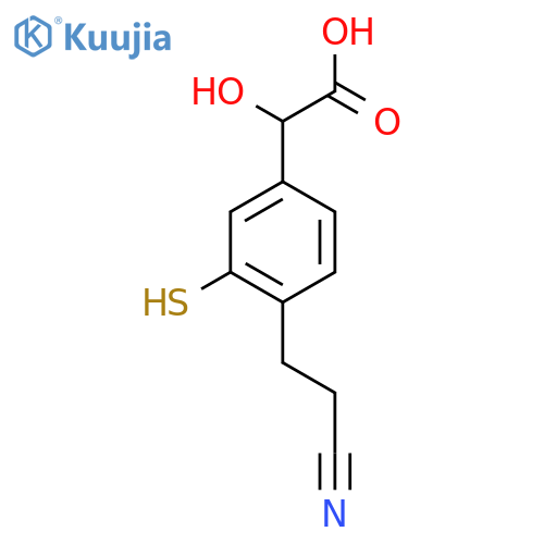4-(2-Cyanoethyl)-3-mercaptomandelic acid structure