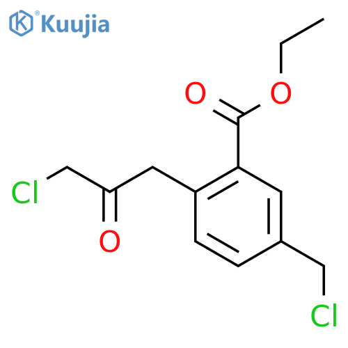 Ethyl 2-(3-chloro-2-oxopropyl)-5-(chloromethyl)benzoate structure