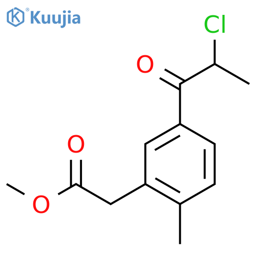 Methyl 5-(2-chloropropanoyl)-2-methylphenylacetate structure
