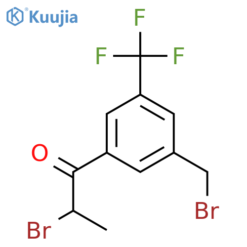 2-Bromo-1-(3-(bromomethyl)-5-(trifluoromethyl)phenyl)propan-1-one structure