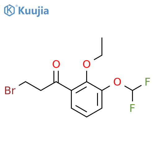 3-Bromo-1-(3-(difluoromethoxy)-2-ethoxyphenyl)propan-1-one structure