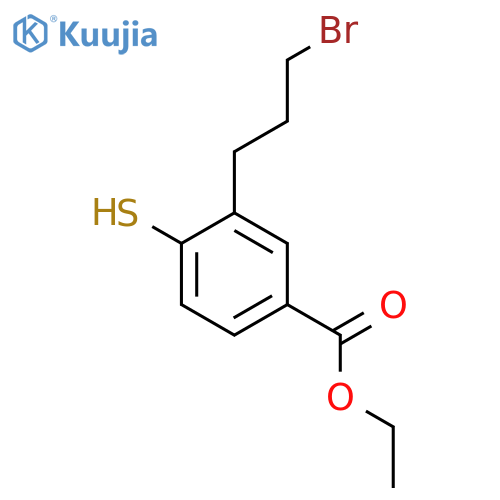 Ethyl 3-(3-bromopropyl)-4-mercaptobenzoate structure