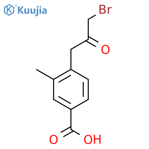 4-(3-Bromo-2-oxopropyl)-3-methylbenzoic acid structure