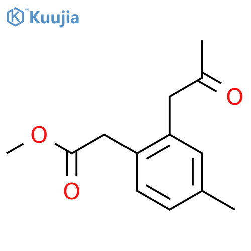 Methyl 4-methyl-2-(2-oxopropyl)phenylacetate structure