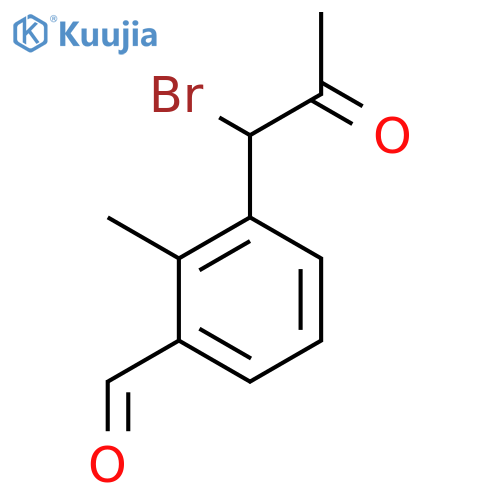 3-(1-Bromo-2-oxopropyl)-2-methylbenzaldehyde structure