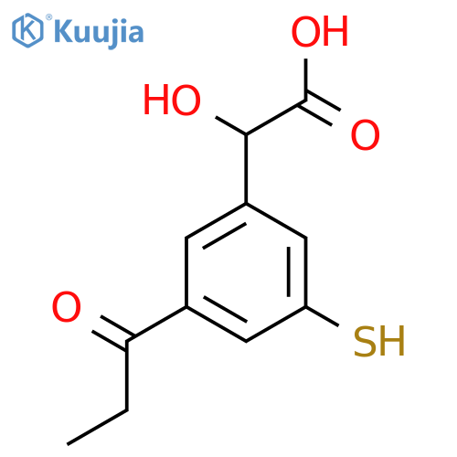 3-Mercapto-5-propionylmandelic acid structure