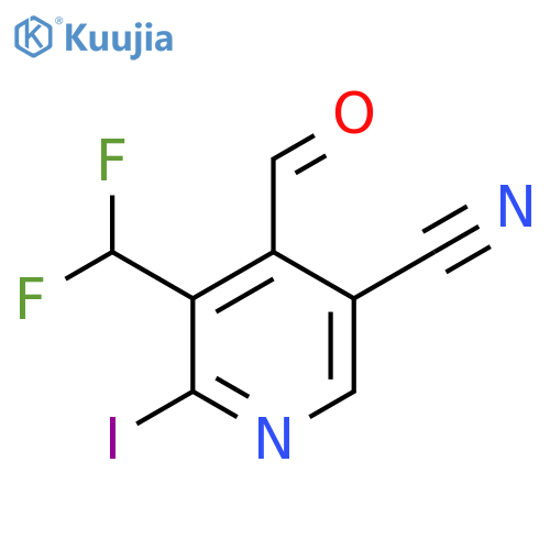 5-Cyano-3-(difluoromethyl)-2-iodopyridine-4-carboxaldehyde structure