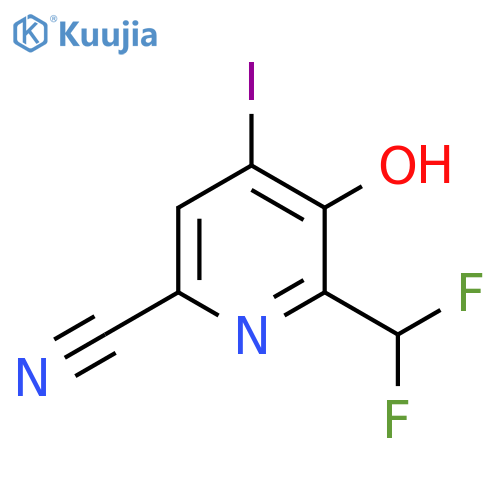 6-Cyano-2-(difluoromethyl)-3-hydroxy-4-iodopyridine structure