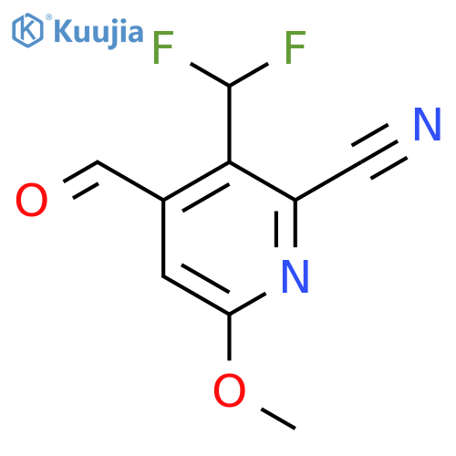2-Cyano-3-(difluoromethyl)-6-methoxypyridine-4-carboxaldehyde structure