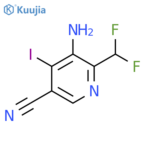 3-Amino-5-cyano-2-(difluoromethyl)-4-iodopyridine structure
