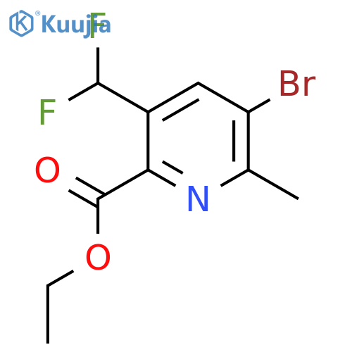 Ethyl 3-bromo-5-(difluoromethyl)-2-methylpyridine-6-carboxylate structure